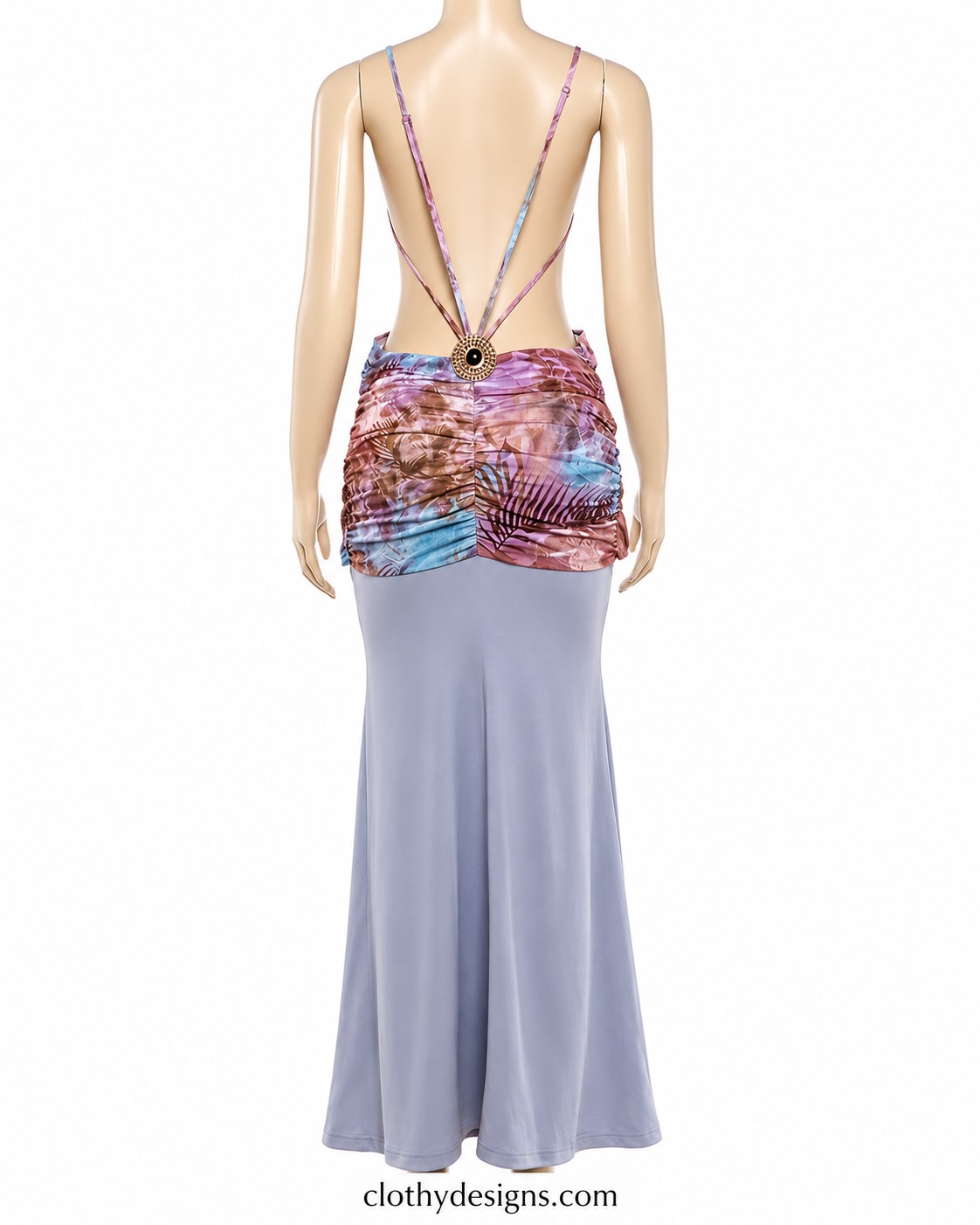 Elegant Backless Cross-Front Maxi Dress – Women’s Boho Vacation, Cruise & Party Dress